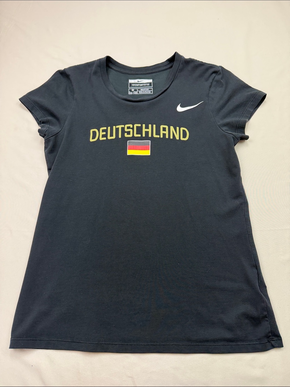 Nike Black Tee with Yellow Deutschland Flag